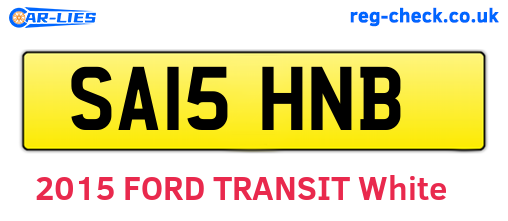 SA15HNB are the vehicle registration plates.