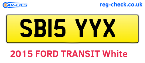 SB15YYX are the vehicle registration plates.