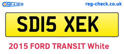 SD15XEK are the vehicle registration plates.