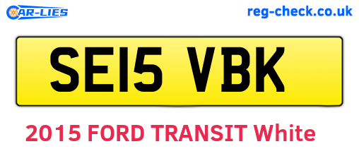 SE15VBK are the vehicle registration plates.