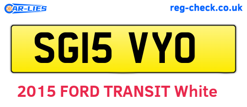 SG15VYO are the vehicle registration plates.