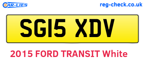 SG15XDV are the vehicle registration plates.