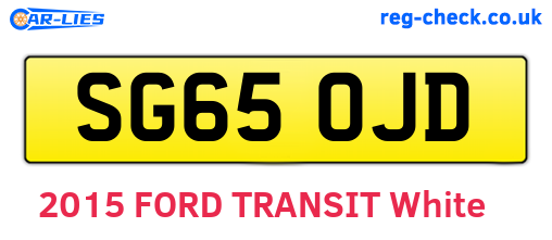 SG65OJD are the vehicle registration plates.