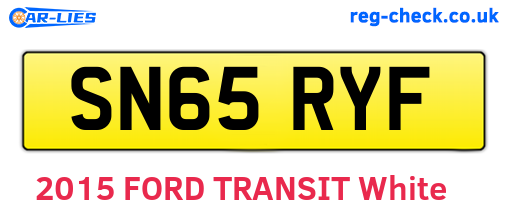 SN65RYF are the vehicle registration plates.