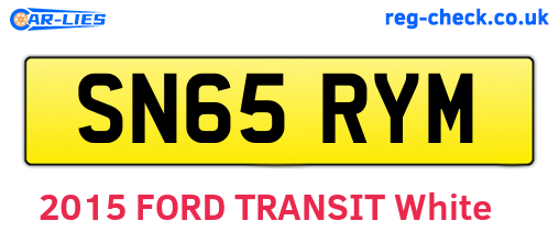 SN65RYM are the vehicle registration plates.