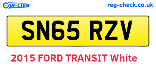 SN65RZV are the vehicle registration plates.