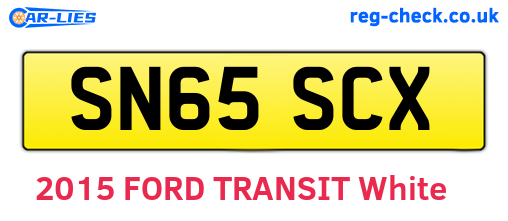 SN65SCX are the vehicle registration plates.