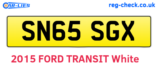 SN65SGX are the vehicle registration plates.