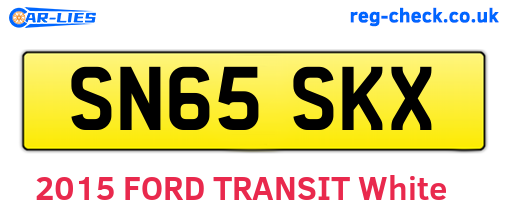 SN65SKX are the vehicle registration plates.
