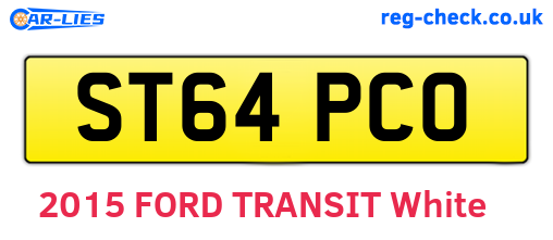ST64PCO are the vehicle registration plates.