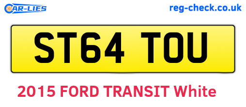 ST64TOU are the vehicle registration plates.