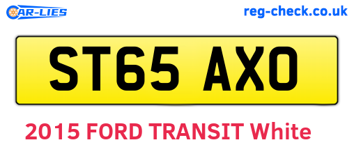 ST65AXO are the vehicle registration plates.