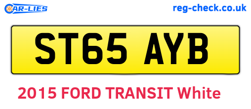 ST65AYB are the vehicle registration plates.