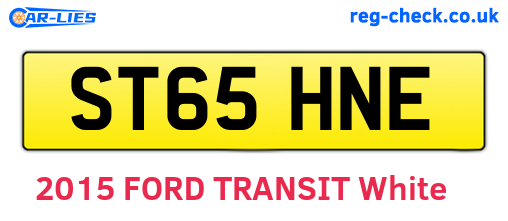 ST65HNE are the vehicle registration plates.