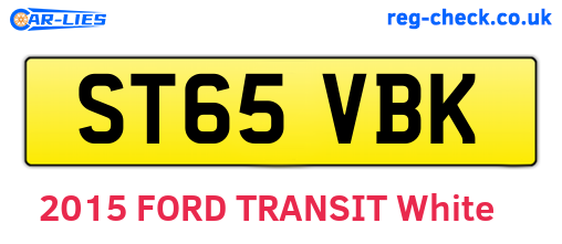ST65VBK are the vehicle registration plates.