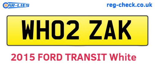 WH02ZAK are the vehicle registration plates.
