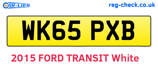 WK65PXB are the vehicle registration plates.