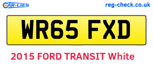 WR65FXD are the vehicle registration plates.