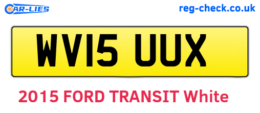 WV15UUX are the vehicle registration plates.