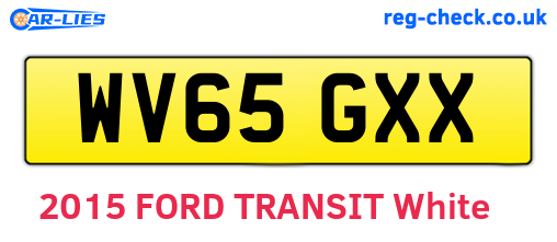 WV65GXX are the vehicle registration plates.