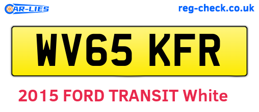 WV65KFR are the vehicle registration plates.