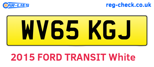 WV65KGJ are the vehicle registration plates.