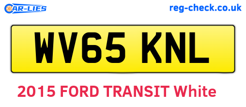 WV65KNL are the vehicle registration plates.