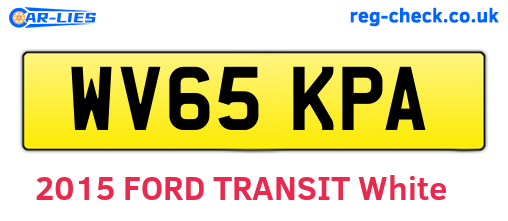WV65KPA are the vehicle registration plates.