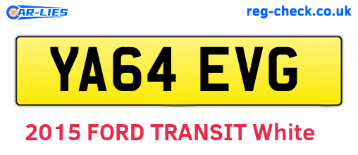 YA64EVG are the vehicle registration plates.