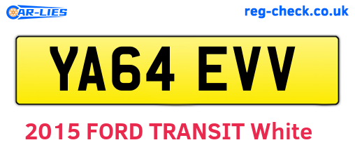YA64EVV are the vehicle registration plates.
