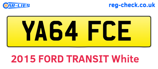 YA64FCE are the vehicle registration plates.