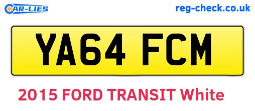YA64FCM are the vehicle registration plates.