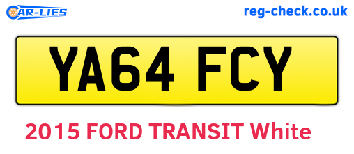 YA64FCY are the vehicle registration plates.