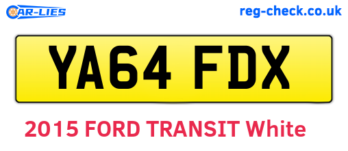 YA64FDX are the vehicle registration plates.