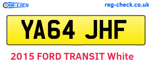 YA64JHF are the vehicle registration plates.
