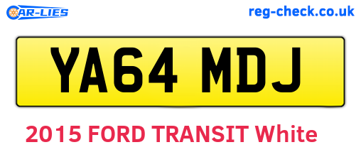 YA64MDJ are the vehicle registration plates.