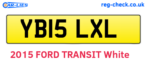 YB15LXL are the vehicle registration plates.