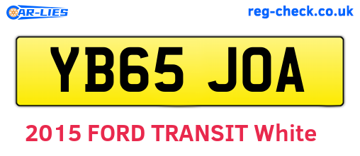 YB65JOA are the vehicle registration plates.