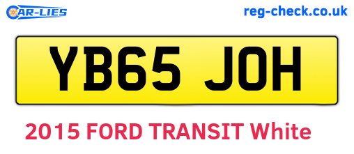 YB65JOH are the vehicle registration plates.
