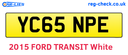 YC65NPE are the vehicle registration plates.