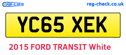YC65XEK are the vehicle registration plates.