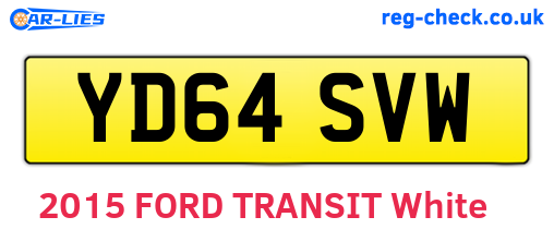 YD64SVW are the vehicle registration plates.