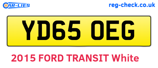 YD65OEG are the vehicle registration plates.