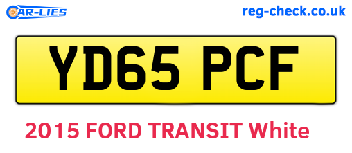 YD65PCF are the vehicle registration plates.