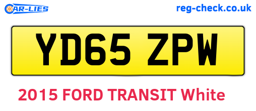 YD65ZPW are the vehicle registration plates.