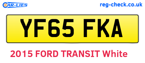 YF65FKA are the vehicle registration plates.