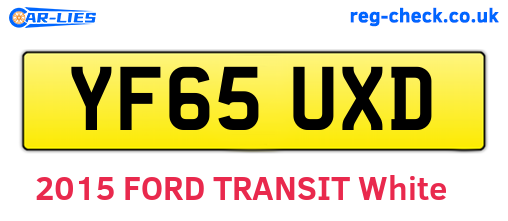 YF65UXD are the vehicle registration plates.