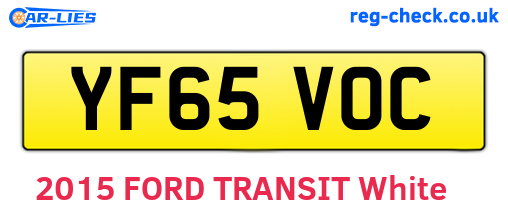 YF65VOC are the vehicle registration plates.