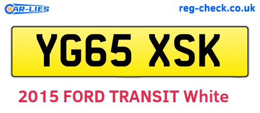 YG65XSK are the vehicle registration plates.