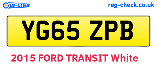 YG65ZPB are the vehicle registration plates.